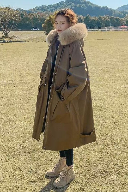 Vapetix S-XL Women's winter new Ins cotton padded jacket, mid-length padded coat, loose workwear hooded coat, tr – Bild 5