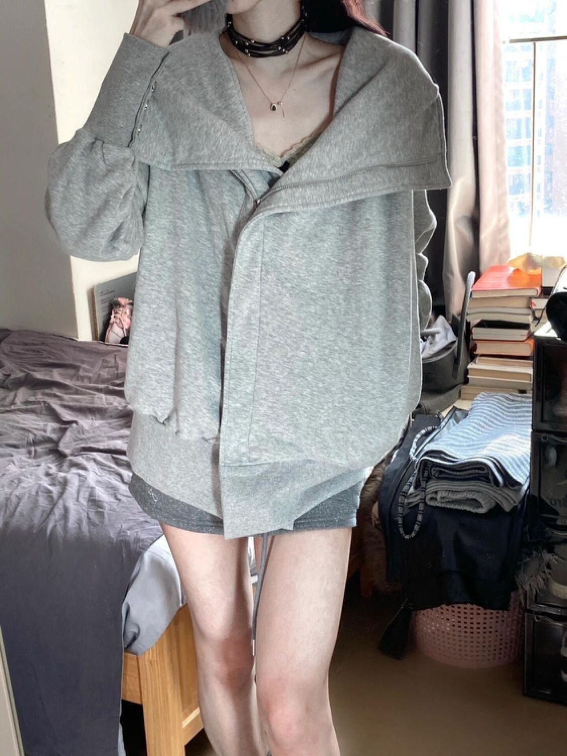 Vapetix M-2XL Thin/Thick Padding Original Work Cotton Composite Outer Sweatshirt for Women – Bild 7