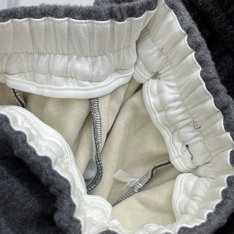 Vapetix M-2XL Women's Loose Straight-Cut Wool Knit Lounge Pants with Drawstring and Fleece Lining - New Autumn/Wi - 图片 8