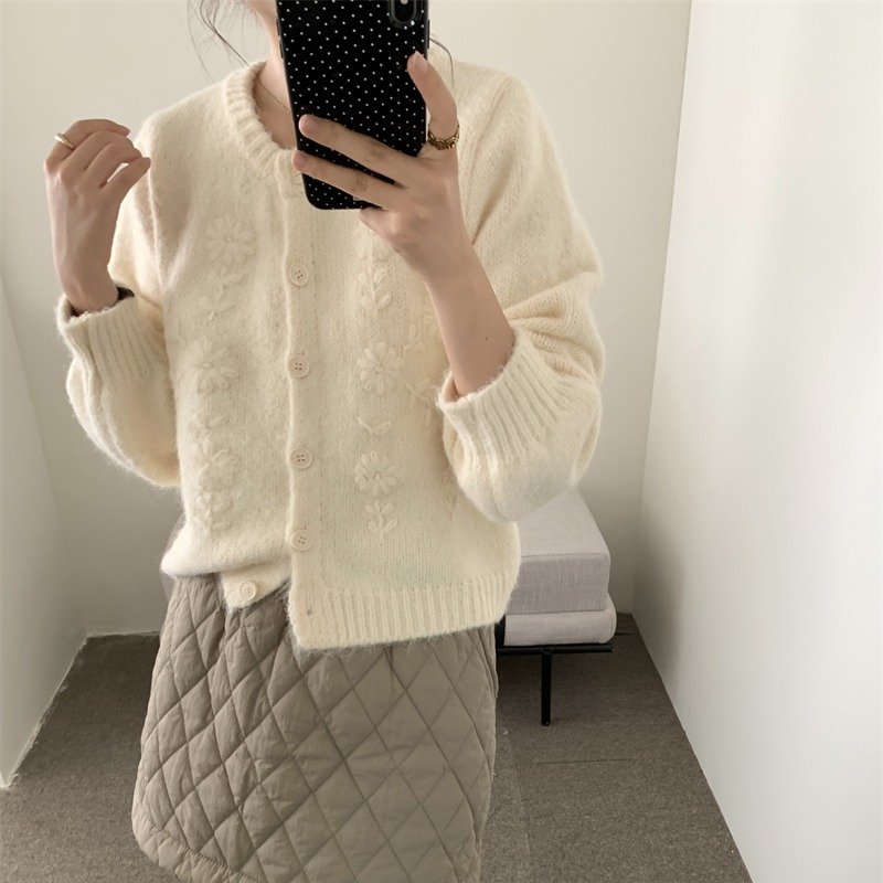 Vapetix Free Size-Free Size Women's Korean Style Knit Cardigan Sweater Coat, Loose and Versatile Outerwear Top for Autumn and W – Bild 8