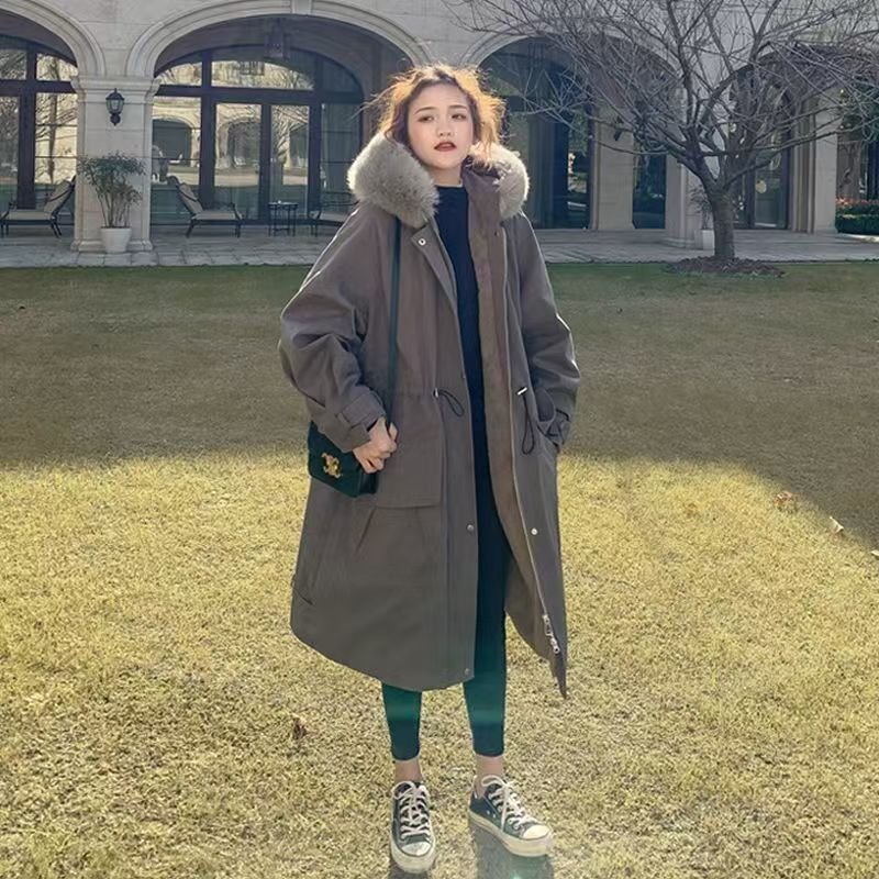 Vapetix S-XL Women's winter new Ins cotton padded jacket, mid-length padded coat, loose workwear hooded coat, tr – Bild 9