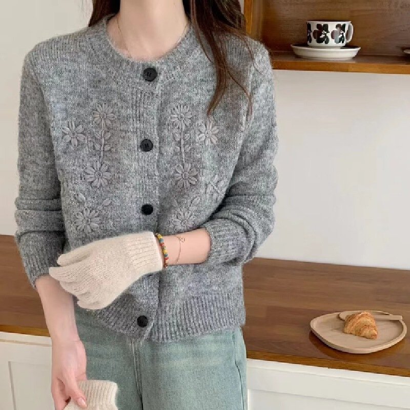 Vapetix Free Size-Free Size Women's Korean Style Knit Cardigan Sweater Coat, Loose and Versatile Outerwear Top for Autumn and W – Bild 9