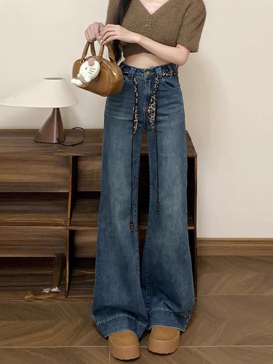 Vapetix S-4XL Women's 2025 Autumn/Winter High-Waisted Slim-Fit Tapered Denim Jeans with Elastic for Commuting and - 图片 2