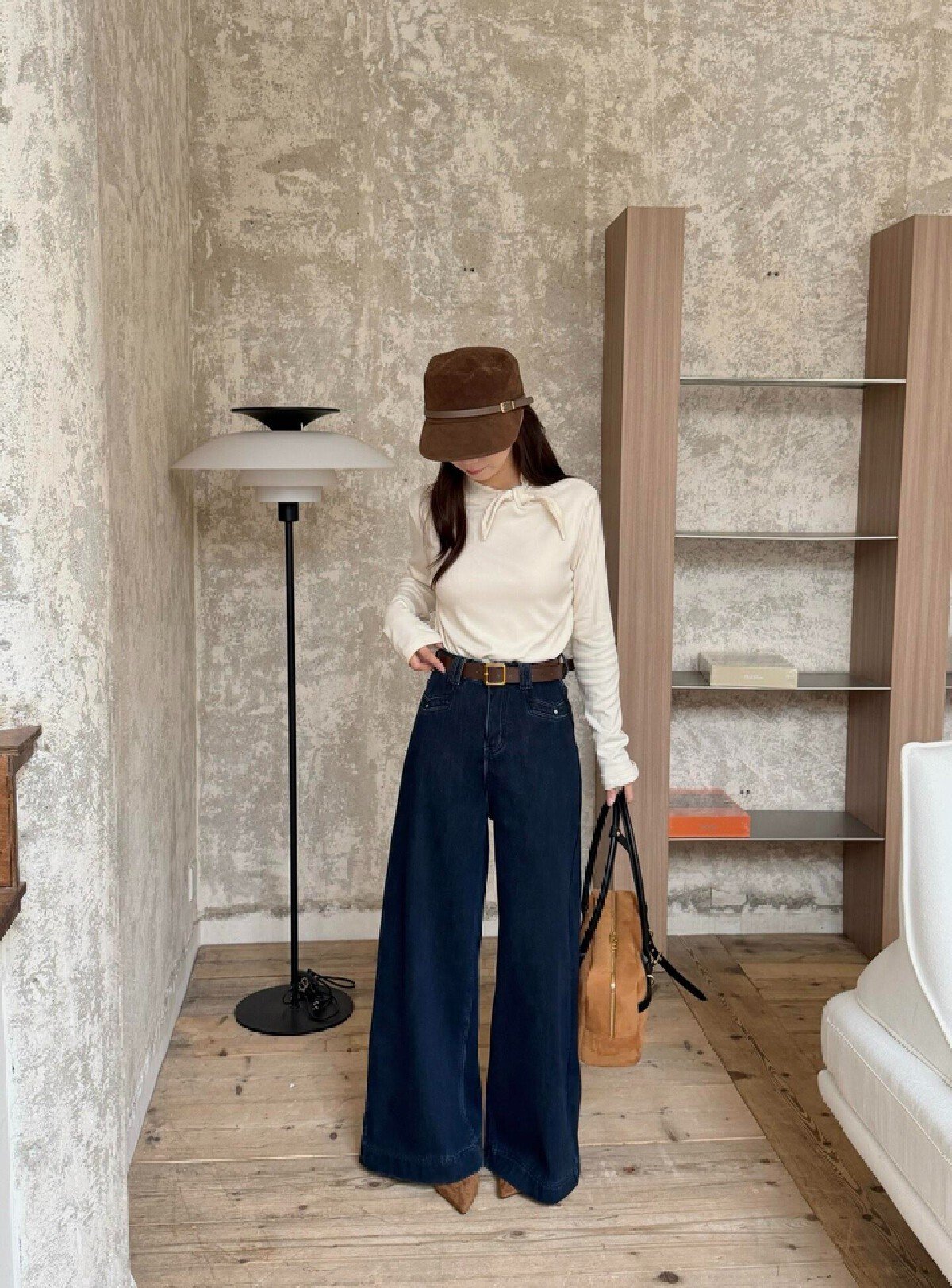 Vapetix S-XL Spring and Autumn New Korean Style American Style Plain Color Bunny Ears Half High Collar Long Slee - 图片 3