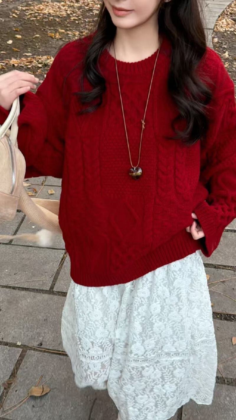 Vapetix Free Size-Free Size Imagine SAILORMOON New 2025 Winter Elegant Crew Neck Christmas Atmosphere Fashion Slim Women's Swea - 图片 2