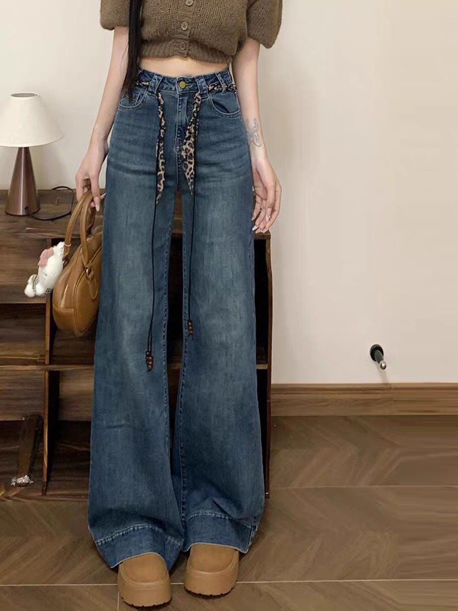 Vapetix S-4XL Women's 2025 Autumn/Winter High-Waisted Slim-Fit Tapered Denim Jeans with Elastic for Commuting and - 图片 6