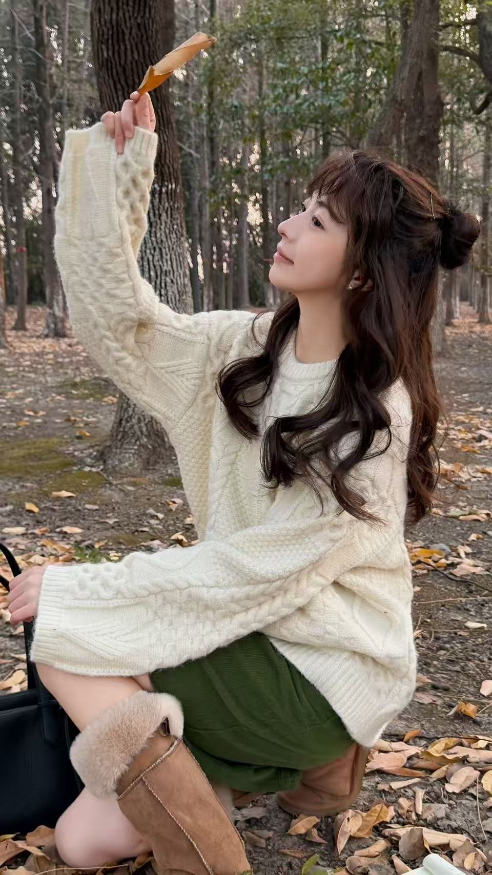 Vapetix Free Size-Free Size Imagine SAILORMOON New 2025 Winter Elegant Crew Neck Christmas Atmosphere Fashion Slim Women's Swea - 图片 4