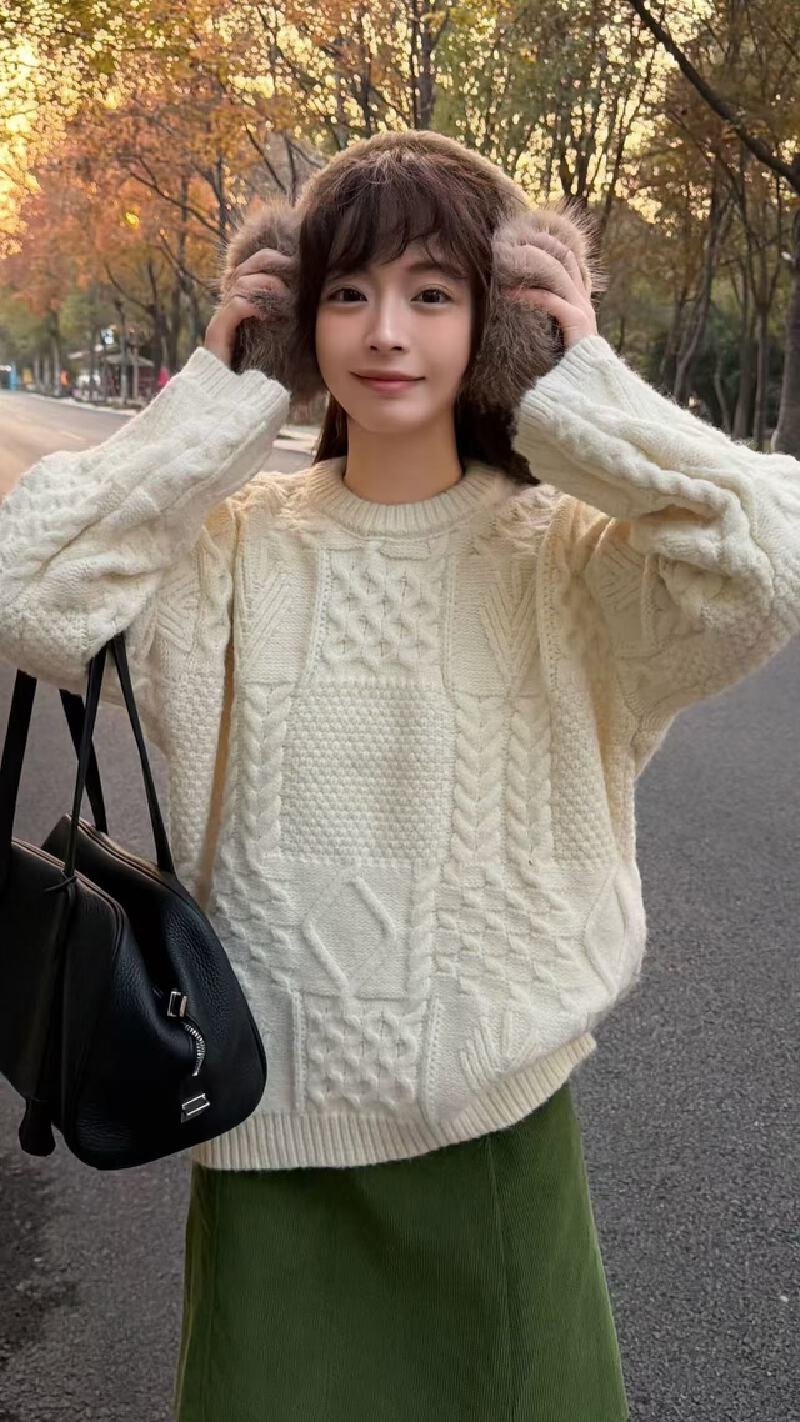 Vapetix Free Size-Free Size Imagine SAILORMOON New 2025 Winter Elegant Crew Neck Christmas Atmosphere Fashion Slim Women's Swea - 图片 6