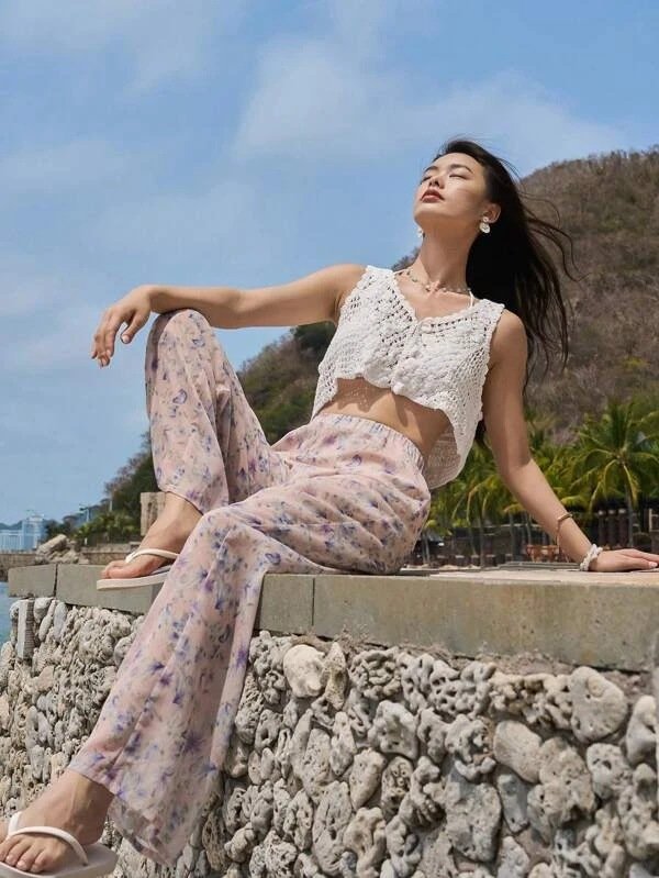 Vapetix S-L New foreign trade product: Crocheted hollow-back vest top for Amazon, eBay, and AliExpress