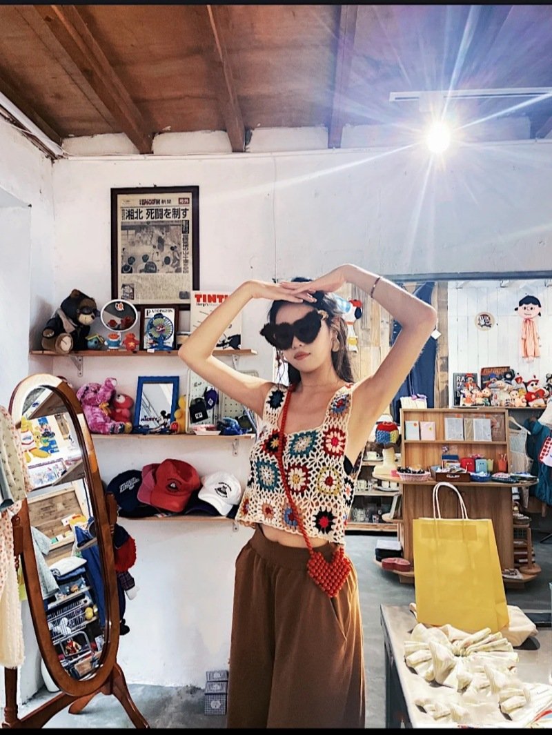 Vapetix Free Size-Free Size European and American Cross-border Crocheted Floral Knitted Strappy Women's Sexy Fashionable Beach - 图片 8